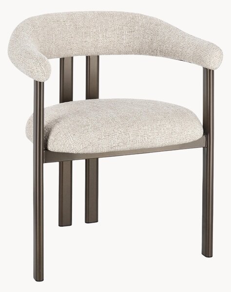 Set di 2 sedie con braccioli imbottite con gambe in metallo Giuditta