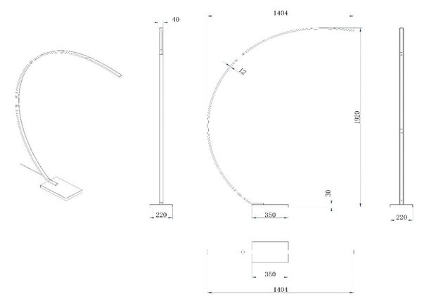 Lucide Lampada da terra ad arco LED Curve, dimmerabile, Nero, Soggiorno / Sala da pranzo, Metallo, Moderno, Lampada LED da terra