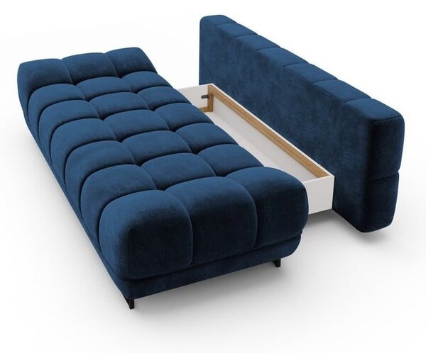 Divano letto a tre posti blu reale con rivestimento in velluto Cirrus - Windsor & Co Sofas