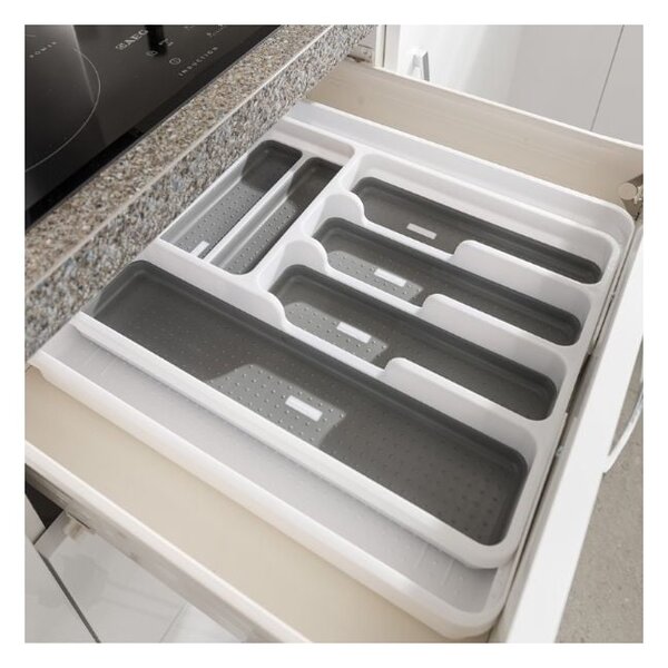 Credenza in plastica grigia e bianca per cassetto 58,5 x 41,5 cm - Addis