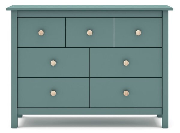 Cassettiera bassa per bambini in legno di pino color petrolio 110x80 cm Max - Marckeric
