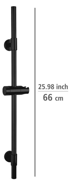 Asta doccia a parete in acciaio inox nero 66 cm Basic - Wenko