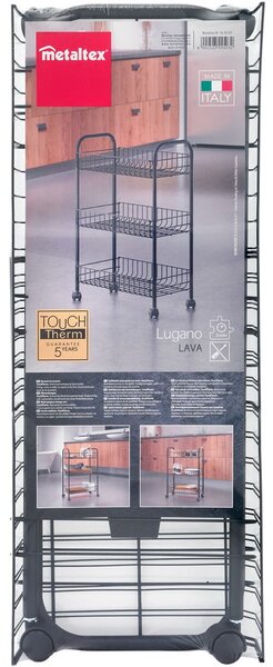 Carrello mobile in acciaio inox nero Lava Lugano - Metaltex