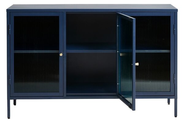 Vetrina in metallo blu Bronco, altezza 85 cm - Unique Furniture