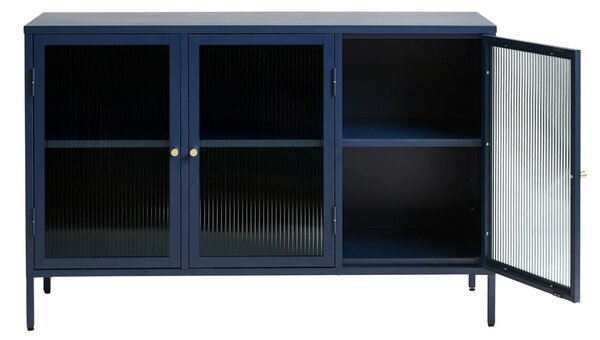 Vetrina in metallo blu Bronco, altezza 85 cm - Unique Furniture