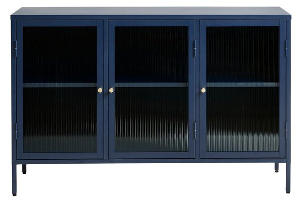 Vetrina in metallo blu Bronco, altezza 85 cm - Unique Furniture
