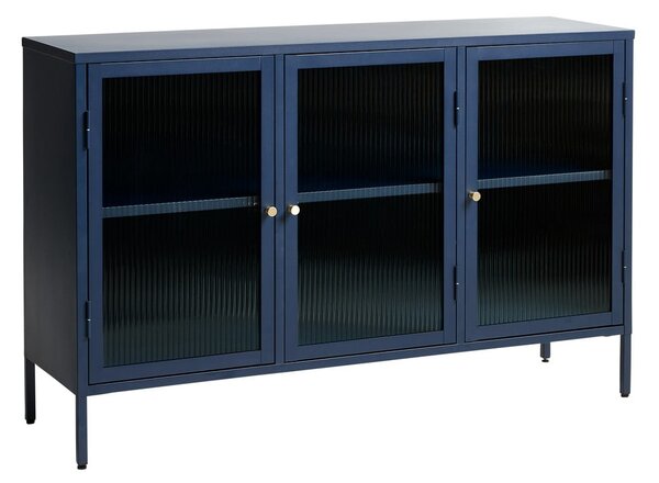 Vetrina in metallo blu Bronco, altezza 85 cm - Unique Furniture