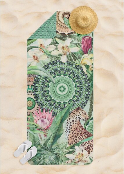 Telo mare verde ad asciugatura rapida 50x100 cm - HIP
