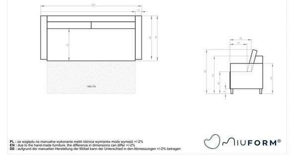 Divano letto beige Charming Charlie - Miuform
