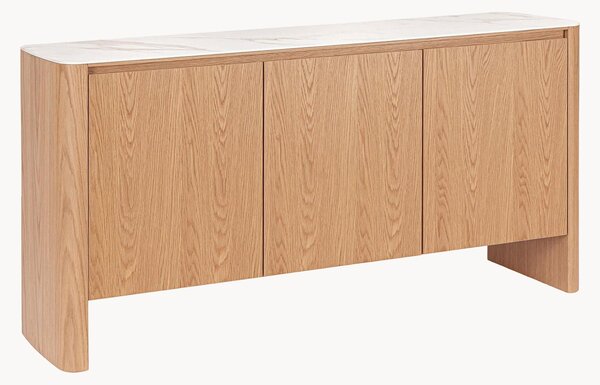 Credenza in legno con piano effetto marmo Gavriel