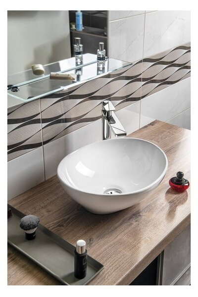 Lavabo bianco in ceramica 42x34 cm Aqualine – Sapho