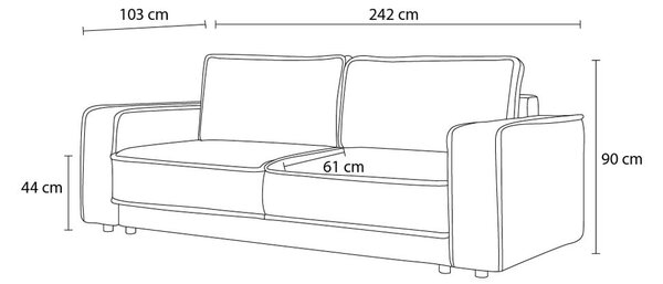 Divano letto beige Emile - Bobochic Paris