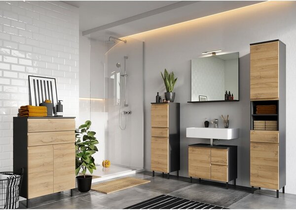 Mobile sotto lavello grigio scuro in rovere 60x56 cm Salinas - Germania