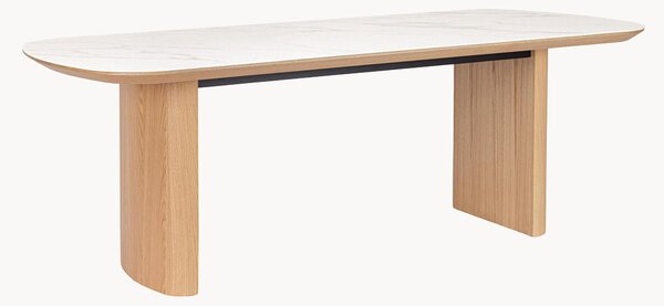 Tavolo ovale in legno con piano effetto marmo Gavriel, 210 x 100 cm