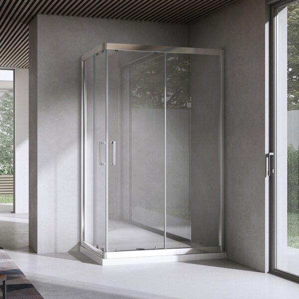 EXTRA - Box doccia trasparente rettangolare vetro 6mm H 195 cm cm 70x90