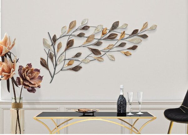 Decorazione murale bianco-marrone , larghezza 115,5 cm Ramo - Mauro Ferretti