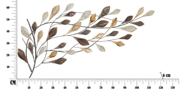 Decorazione murale bianco-marrone , larghezza 115,5 cm Ramo - Mauro Ferretti