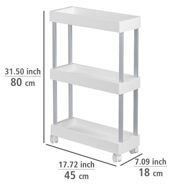 Scaffale mobile in plastica bianca 45x80 cm Mino - Wenko