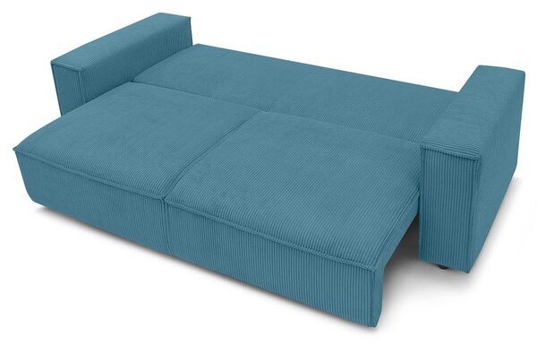 Divano turchese allungabile con rivestimento in velluto a coste 245 cm Nihad – Bobochic Paris