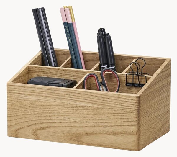 Organizer da scrivania in legno di quercia con scomparti Oakywood