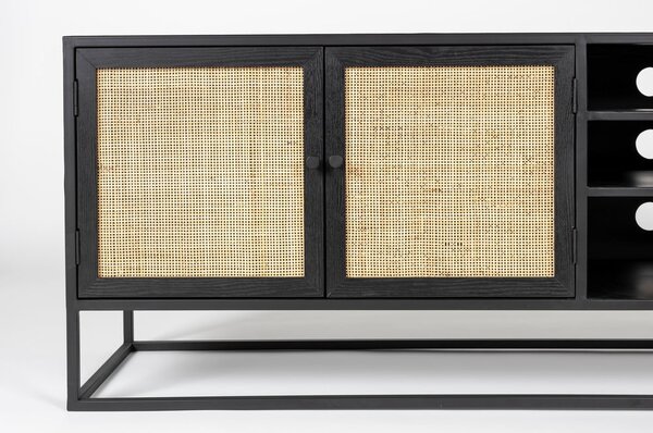 Tavolo TV in rattan nero 38x55 cm Guuji - White Label