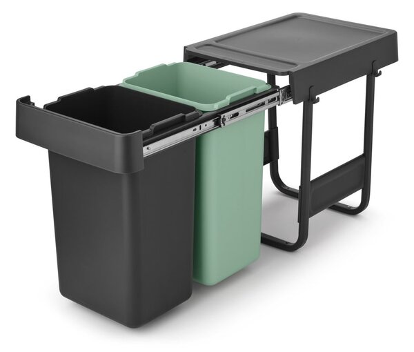 Bidone in plastica da incasso per raccolta differenziata in grigio scuro menta 30 l Sort&Go - Brabantia