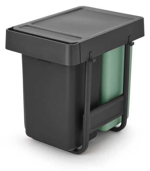 Bidone in plastica da incasso per raccolta differenziata in grigio scuro menta 30 l Sort&Go - Brabantia