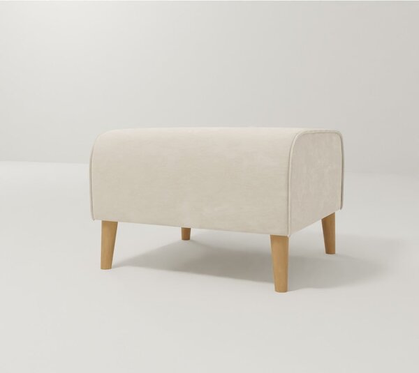 Pouf in velluto crema Carole - Ropez