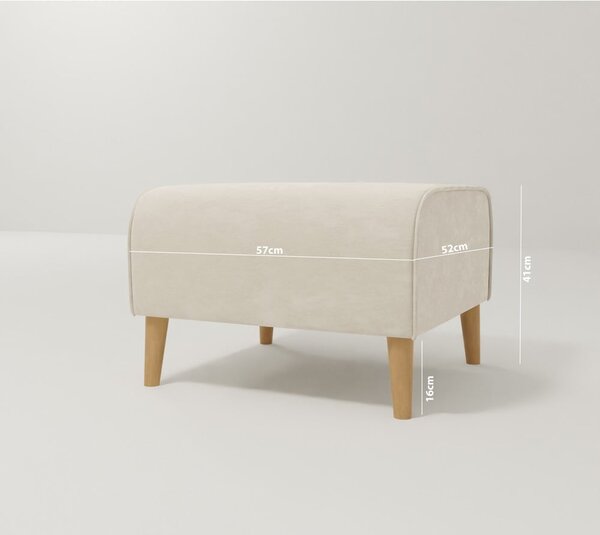Pouf in velluto crema Carole - Ropez