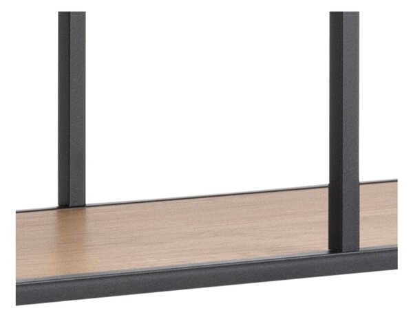 Libreria nera-color legno naturale effetto rovere 135x185 cm Seaford - Actona