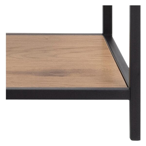 Libreria nera-color legno naturale effetto rovere 135x185 cm Seaford - Actona