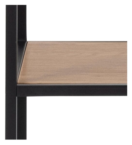 Libreria nera-color legno naturale effetto rovere 135x185 cm Seaford - Actona