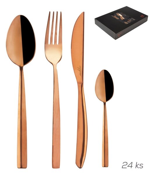 Posate in acciaio inox color rame 24 pezzi Copper - Orion
