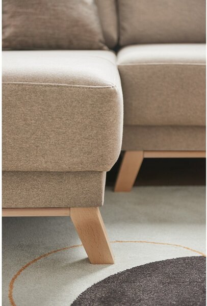 Divano letto variabile beige ad angolo Pop - Bonami Selection