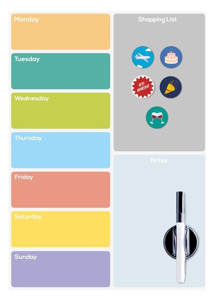 Lavagna magnetica 30x42 cm Week Planner - Balvi