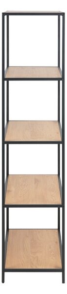 Libreria nera-color legno naturale effetto rovere 77x150 cm Seaford - Actona