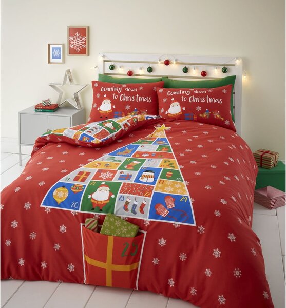 Biancheria da letto singola per bambini 135x200 cm Countdown to Christmas - Catherine Lansfield