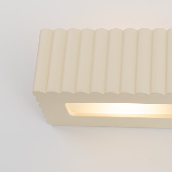 Sollux SL.1886 - Lampada da parete RIGATA 1xE27/15W/230V ceramica/crema