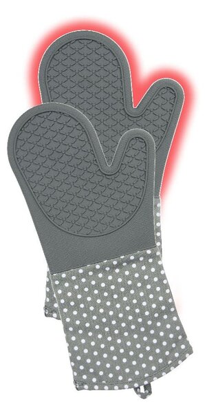 Set di 2 guanti da forno in silicone grigio Forno - Wenko