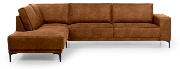 Divano angolare in similpelle marrone cognac (angolo sinistro) Copenhagen - Scandic