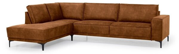 Divano angolare in similpelle marrone cognac (angolo sinistro) Copenhagen - Scandic