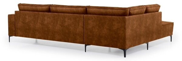 Divano angolare in similpelle marrone cognac (angolo sinistro) Copenhagen - Scandic