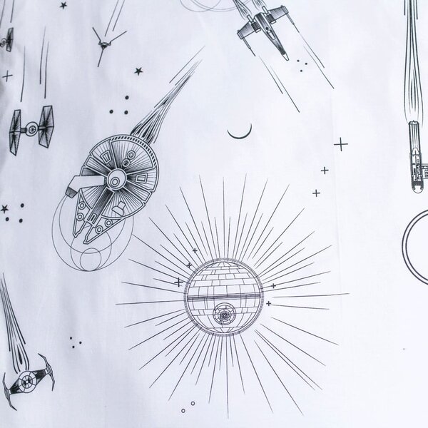 Biancheria da letto per bambini in cotone con effetto luminoso per letto singolo 140x200 cm Star Wars - Jerry Fabrics