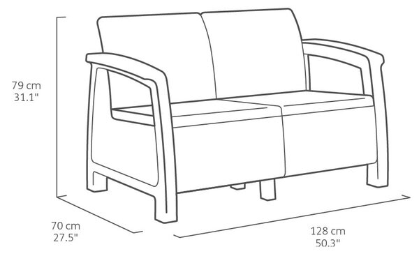Set da giardino grigio scuro per 4 persone Corfu - Keter