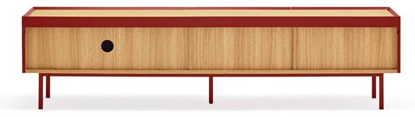Mobile TV rosso scuro effetto rovere 180x45 cm Arista - Teulat