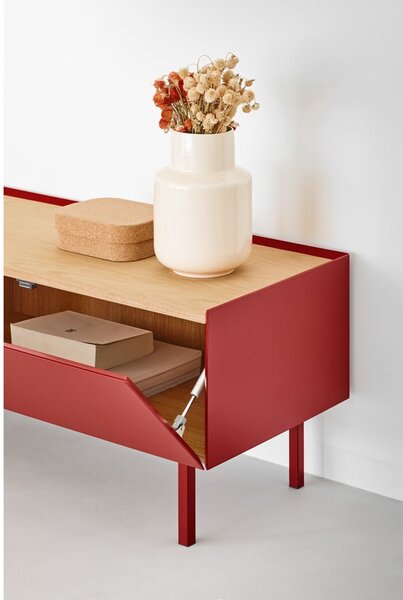 Mobile TV rosso scuro effetto rovere 180x45 cm Arista - Teulat
