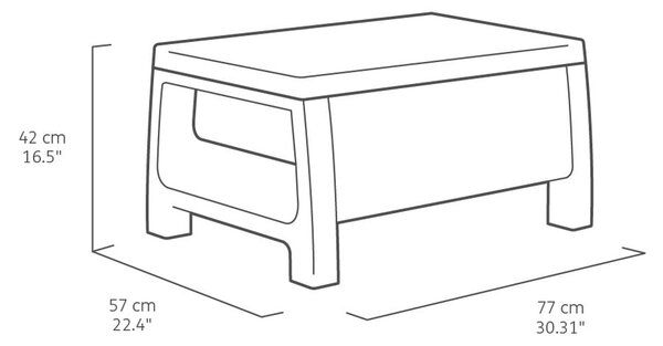 Set da giardino grigio scuro per 4 persone Corfu - Keter
