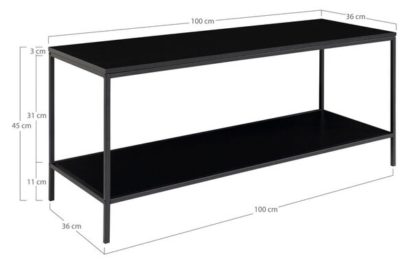 Tavolo TV nero 36x45 cm Vita - House Nordic