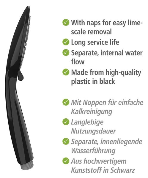Set doccia nero in acciaio inox 66 cm Young - Wenko