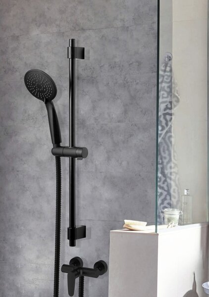 Set doccia nero in acciaio inox 66 cm Young - Wenko